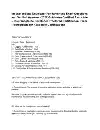 InsuranceSuite Developer Fundamentals Exam Questions and Verified Answers (2026)Guidewire