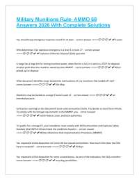 Military Munitions Rule – AMMO 68 2026 | Verified Questions & Complete Solutions | Environ