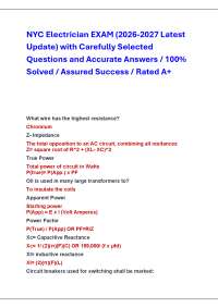 NYC Electrician EXAM (2026-2027 Update) with Carefully Selected Questions and Answers