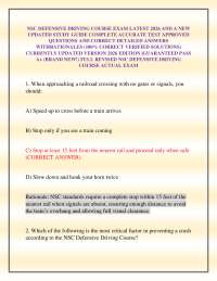 NSC DEFENSIVE DRIVING COURSE EXAM LATEST 2026 AND A NEW UPDATED STUDY GUIDE COMPLETE ACCU