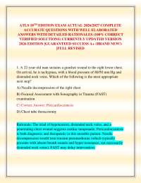 ATLS 10TH EDITION EXAM ACTUAL 2026/2027 COMPLETE ACCURATE QUESTIONS WITH WELL ELABORATED