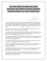 EFD Final Exam Test Bank | Real Fire Dispatch Questions & Answers