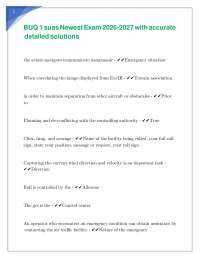 BUQ 1 suas Newest Exam 2026-2027 with accurate detailed solutions