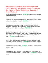 Official 2025/2026 New Jersey Boating Safety Certificate Exam Study Guide: Over 150 Practi