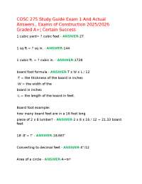 COSC 275 Study Guide Exam 1 And Actual Answers., Exams of Construction 2025/2026 Graded A+