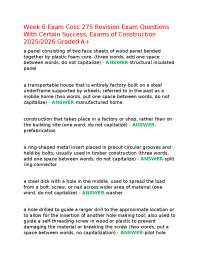 Week 6 Exam Cosc 275 Revision Exam Questions With Certain Success, Exams of Construction 2