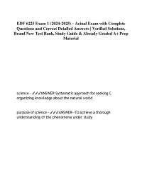EDF 6225 Exam 1 (2025–2026) – Actual Exam with Complete Questions and Correct Detailed An