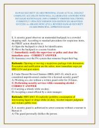 HAWAII SECURITY GUARD PRINCIPAL EXAM ACTUAL 2026/2027 COMPLETE ACCURATE WITH WELL ELABORA