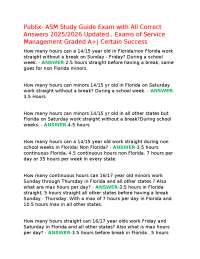 Publix- ASM Study Guide Exam with All Correct Answers 2025/2026 Updated., Exams of Service