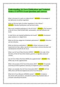 Understanding Air Force Publications and Technical Orders (UAFPTO) Exam Questions and Ans