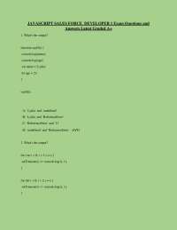 JAVASCRIPT SALES FORCE DEVELOPER 1 Exam Questions and Answers Latest Graded A+