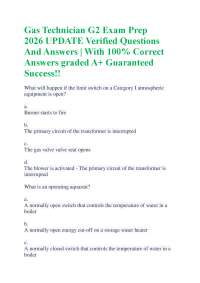 Gas Technician G2 Exam Prep 2026 UPDATE Verified Questions And Answers