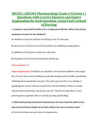 BIO301 | BIO301 Pharmacology Exam 4 | Questions with Correct Answers