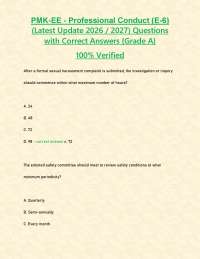 PMK-EE - Professional Conduct (E-6) (Latest Update 2026 / 2027) Questions with Correct Ans
