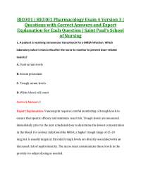 BIO301 | BIO301 Pharmacology Exam 4 | Questions with Correct Answers