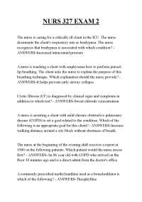 NURS 327 EXAM 2 .NURS 327 EXAM 2