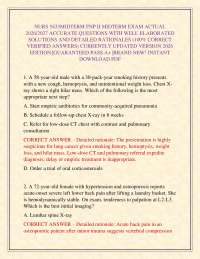 NURS 5433MIDTERM FNP II MIDTERM EXAM ACTUAL 2026/2027 ACCURATE QUESTIONS WITH WELL ELABOR