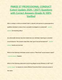 PMKEE E7 PROFESSIONAL CONDUCT (Latest Update 2026 / 2027) Questions with Correct Answers {