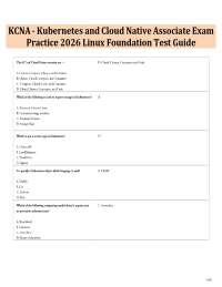 KCNA Kubernetes and Cloud Native Associate Exam Practice 2026 Linux Foundation Test Guide