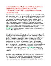LMSW LICENSURE FINAL TEST PAPER 2025/2026 QUESTIONS AND SOLUTIONS GRADED A+ COMPLETE STUDY