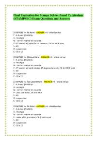 Final Evaluation for Stamps School-Based Curriculum (STAMPSBC) Exam Questions and Answers