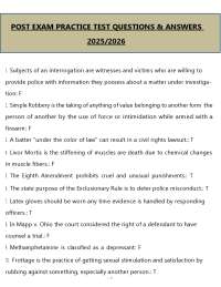 POST Exam Practice Test (PDF) | 2026 Police Exam Questions | Law Enforcement