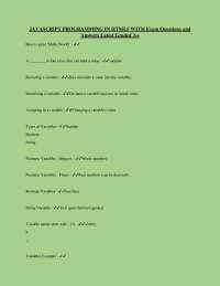 AVASCRIPT PROGRAMMING IN HTML5 WITH Exam Questions and Answers Latest Graded A+