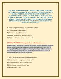WGU D684 INTRODUCTION TO COMPUTER SCIENCE OBJECTIVE ASSESSMENT / WGU D684 OA ACTUAL EXAM