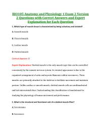 BIO105 Anatomy and Physiology 1 Exam 2 | Questions with Correct Answers