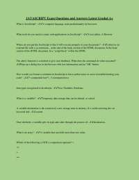 JAVASCRIPT Exam Questions and Answers Latest Graded A+
