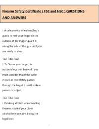 Firearm Safety Certificate FSC & HSC (PDF) | 2026 Exam Questions | Safety Prep