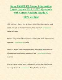 Navy PMKEE E6 Career Information (Latest Update 2026 / 2027) Questions with Correct Answer