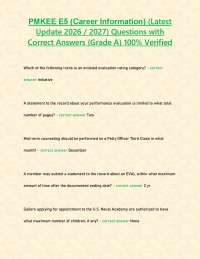 PMKEE E5 (Career Information) (Latest Update 2026 / 2027) Questions with Correct Answers {
