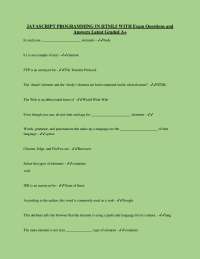 JAVASCRIPT PROGRAMMING IN HTML5 WITH Exam Questions and Answers Latest Graded A+