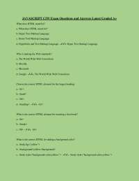 JAVASCRIPT CIW Exam Questions and Answers Latest Graded A+