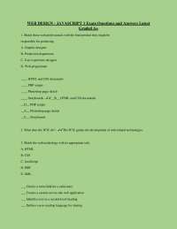 WEB DESIGN - JAVASCRIPT 1 Exam Questions and Answers Latest Graded A+
