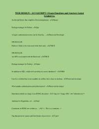 WEB DESIGN - JAVASCRIPT 1 Exam Questions and Answers Latest Graded A