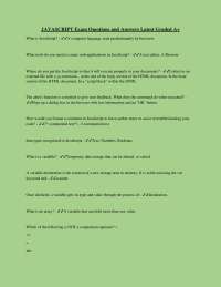 JAVASCRIPT Exam Questions and Answers Latest Graded A+