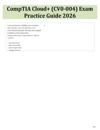 CompTIA Cloud+ (CV0-004) Exam Practice Guide 2026