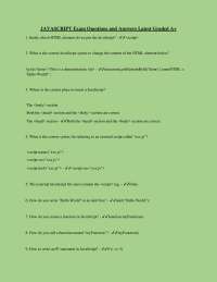 JAVASCRIPT Exam Questions and Answers Latest Graded A+