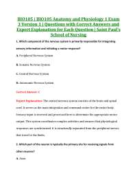BIO105 | BIO105 Anatomy and Physiology 1 Exam Questions with Correct Answers