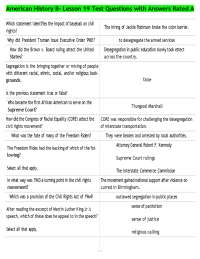 American History B- Lesson 19 Test Questions with Answers Rated A