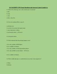 JAVASCRIPT CIW Exam Questions and Answers Latest Graded A+