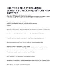 CHAPTER 3 MILADY STANDARD ESTHETICS CHECK IN QUESTIONS AND ANSWERS