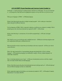 JAVASCRIPT Exam Questions and Answers Latest Graded A+