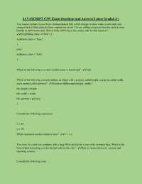 JAVASCRIPT CIW Exam Questions and Answers Latest Graded A+