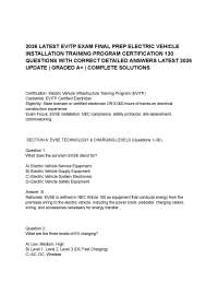 2026 LATEST EVITP EXAM FINAL PREP ELECTRIC VEHICLE INSTALLATION TRAINING PROGRAM CERTIFICA