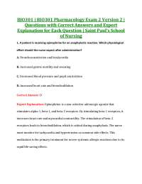 BIO301 | BIO301 Pharmacology Exam 2 | Questions with Correct Answers