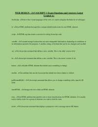 WEB DESIGN - JAVASCRIPT 1 Exam Questions and Answers Latest Graded A+