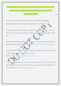 RASMUSSEN MENTAL HEALTH FINAL EXAM TEST BANK LATEST ACTUAL EXAM 200 QUESTIONS AND CORRECT